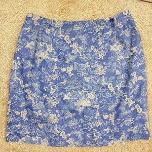 2000s Charter Club Reverse China Print Mini Wrap Skirt